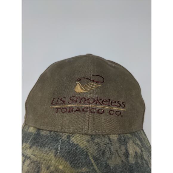 US Smokeless Tobacco Co Mossy Oak Camo Strapback Hat  Brown SEE DESC - Picture 3 of 10